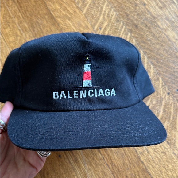 Urban Outfitters Accessories - Black Cap with Red & White Lighthouse Embroidery